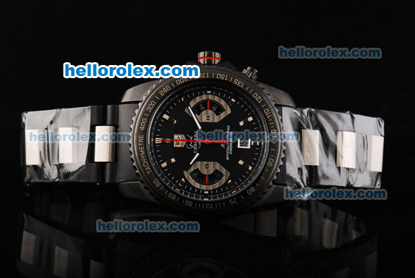 Tag Heuer Grand Carrera Calibre 17 Chronograph Quartz Black Dial - Click Image to Close